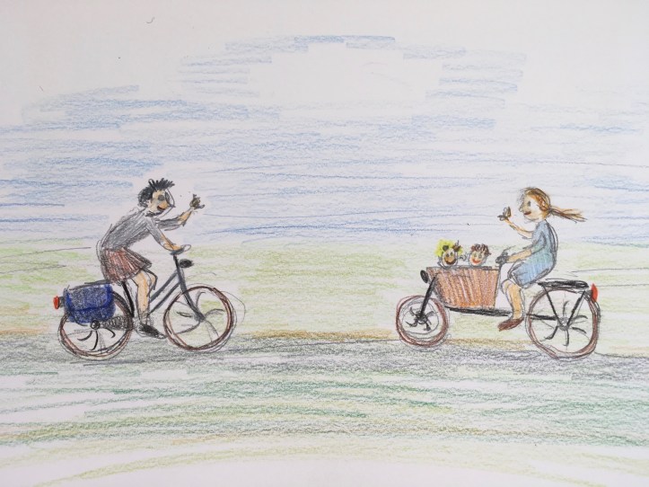 Een fietsband, gekleurde gedachten, Karien Damen