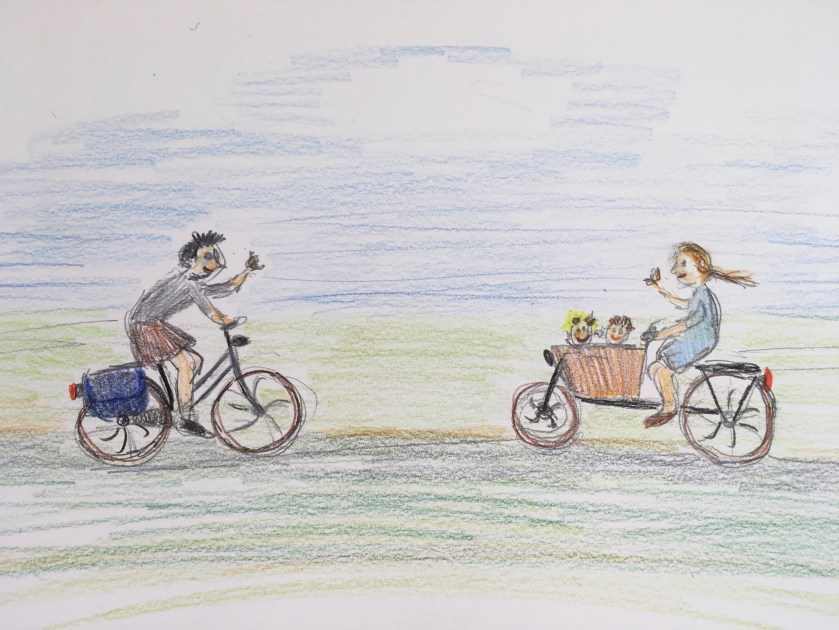 Een fietsband, gekleurde gedachten, Karien Damen